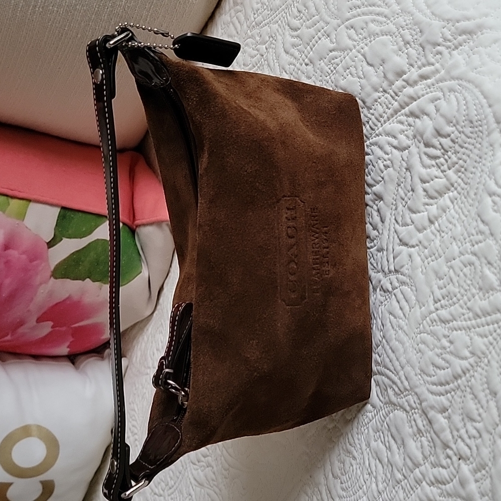 9"l x 5"h x 3"w NWOT Brown Suede Mini Bag